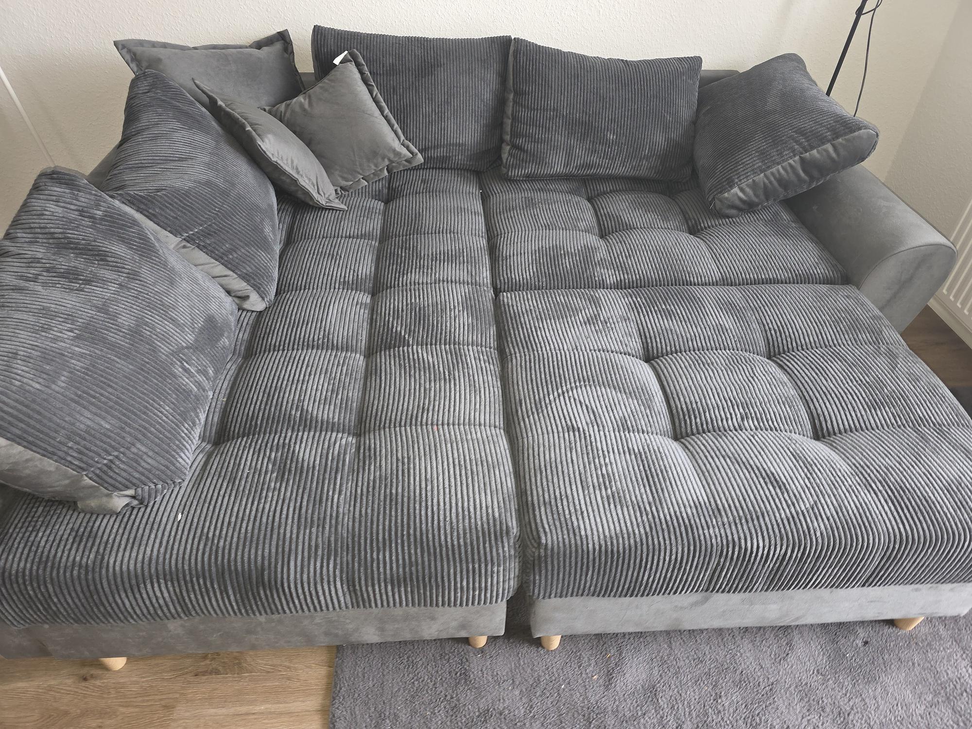 Ecksofa mit Hocker Anthrazit 0