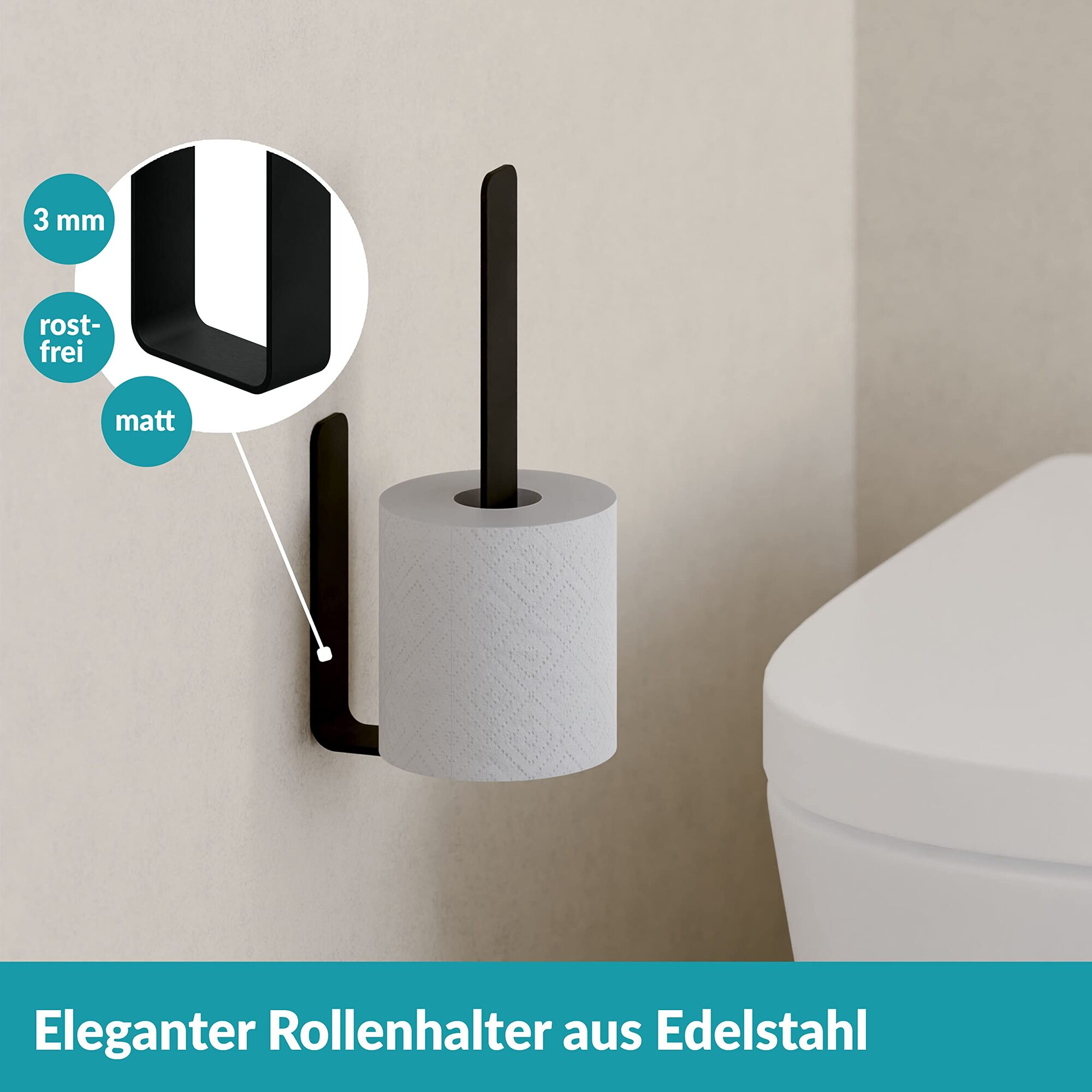 WC-Ersatzrollenhalter Edelstahl Silber 7