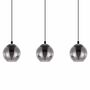 Pendant lamp 3-light clear glass steel 0