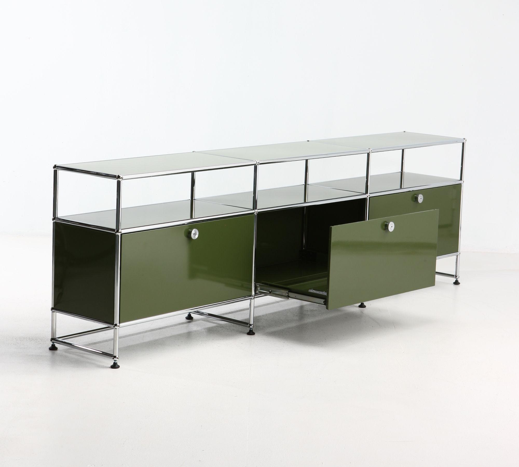 Sideboard 3x1 Mit 3 Klapptüren Olivgrün 1