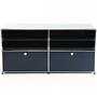Sideboard Mit 4 Fächern & 2 Schiebeschubladen Stahlblau 0