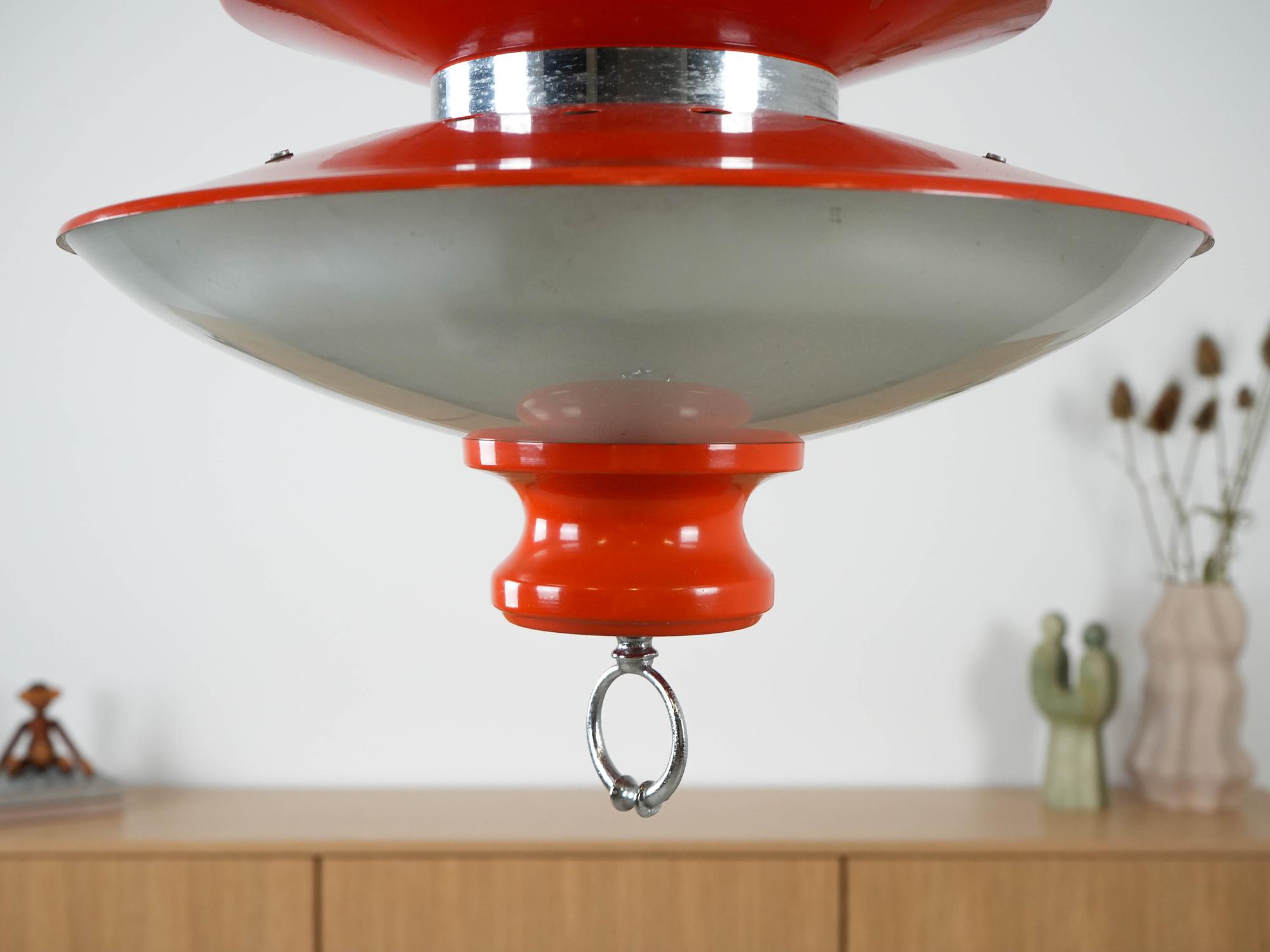 Hanging lamp Metal Orange 1970s 5