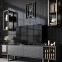 Gold Line TV cabinet Wood veneer Anthracite Black 1
