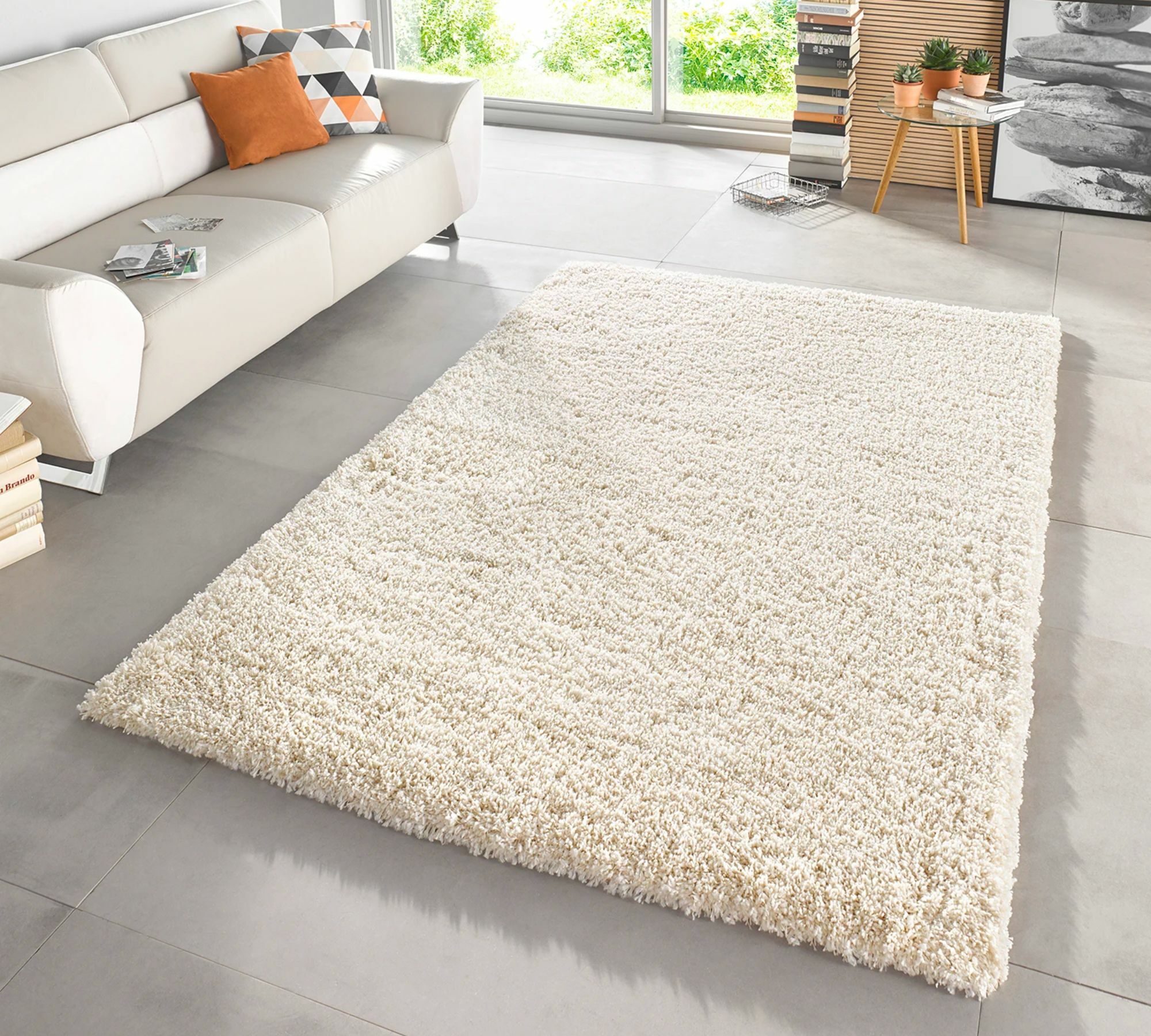 Teppich Kunstfaser Beige 120 cm x 170 cm 1