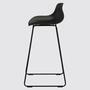 2x Bar stools Black Plastic Steel 2