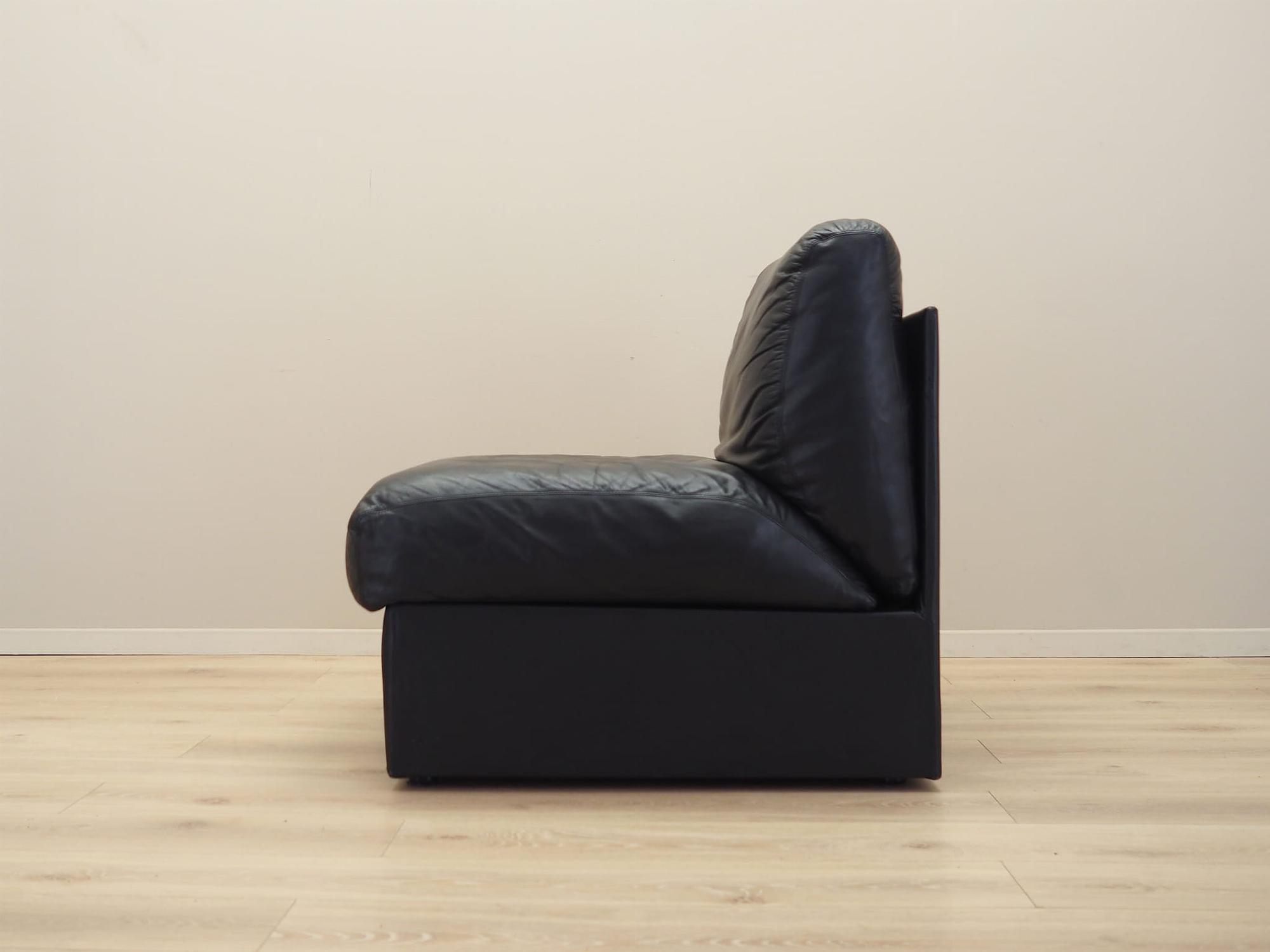 Sessel Leder Schwarz 1960er Jahre 3