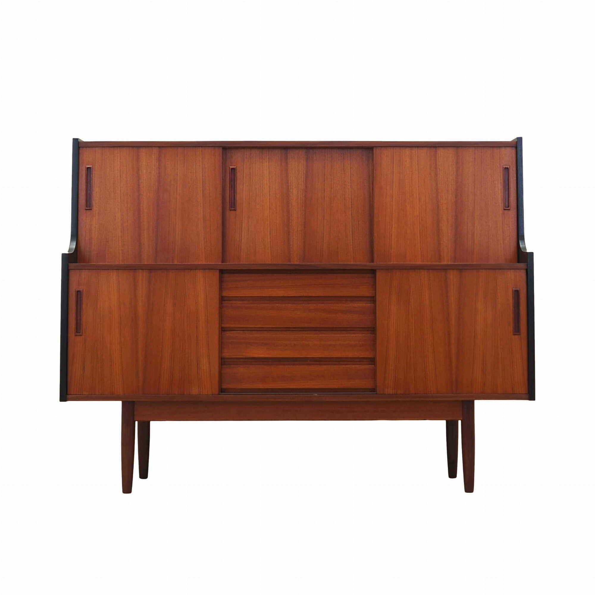 Vintage Highboard Teakholz Braun 1960er Jahre 0