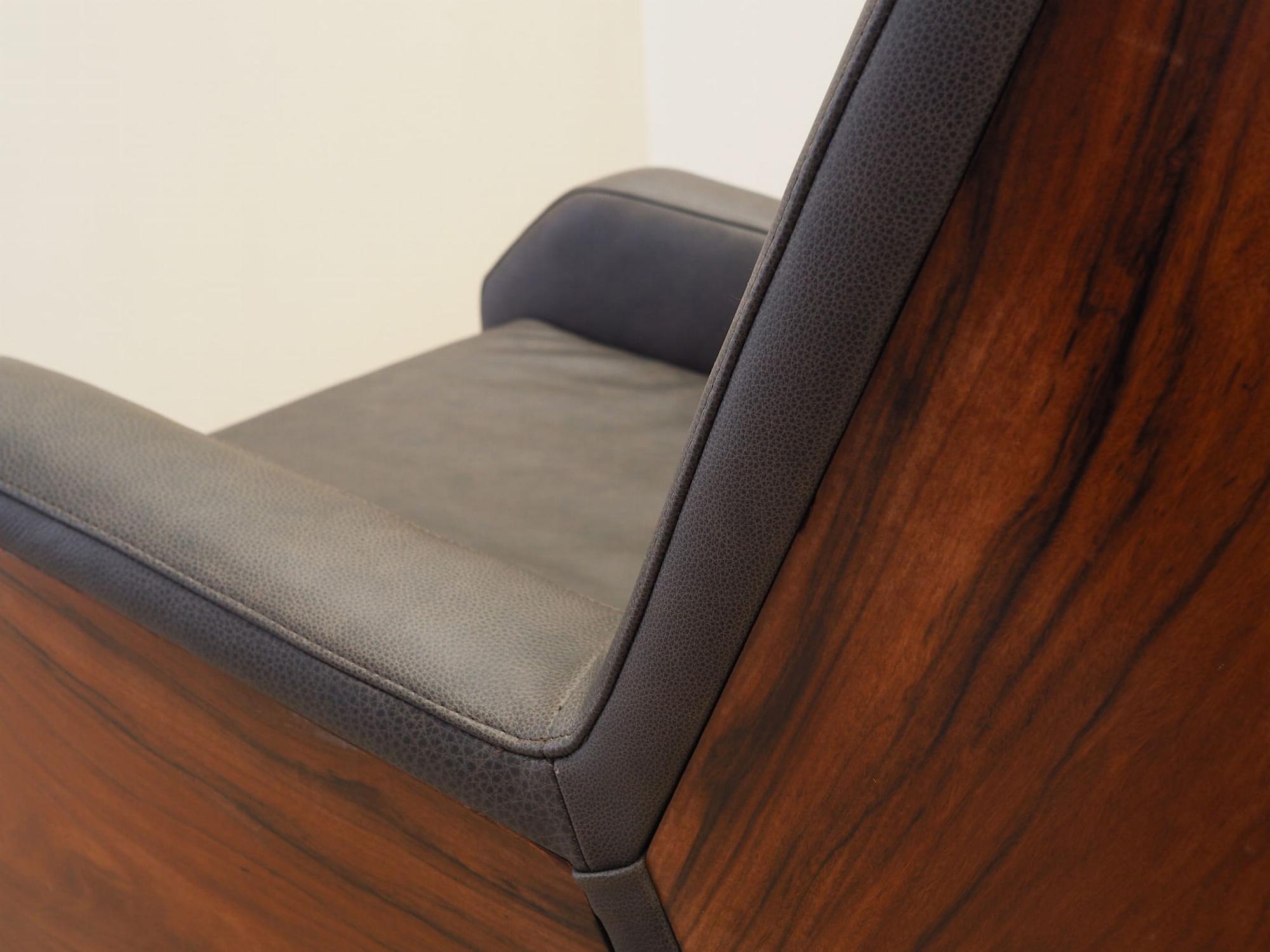 Armchair Leather Dark Brown 1970s 14