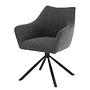 Swivel Armchair Solin Textured Fabric Graphite 0