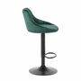 2x Bar Stool Velvet Metal Dark Green 3
