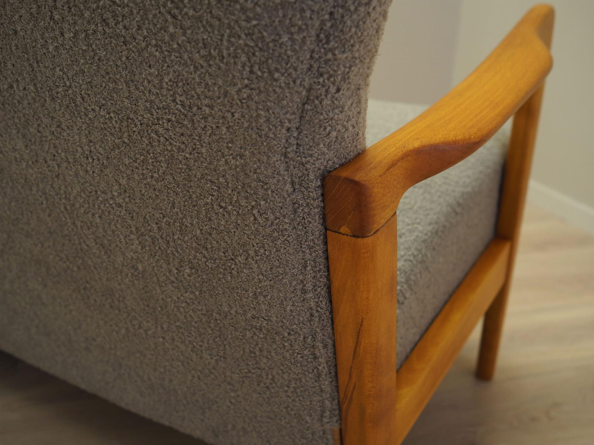 Vintage Sofa Beech wood Textile Grey 1960s 12