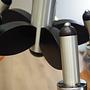 Vintage Kronleuchter Glas Holz Orange 1970er Jahre 10