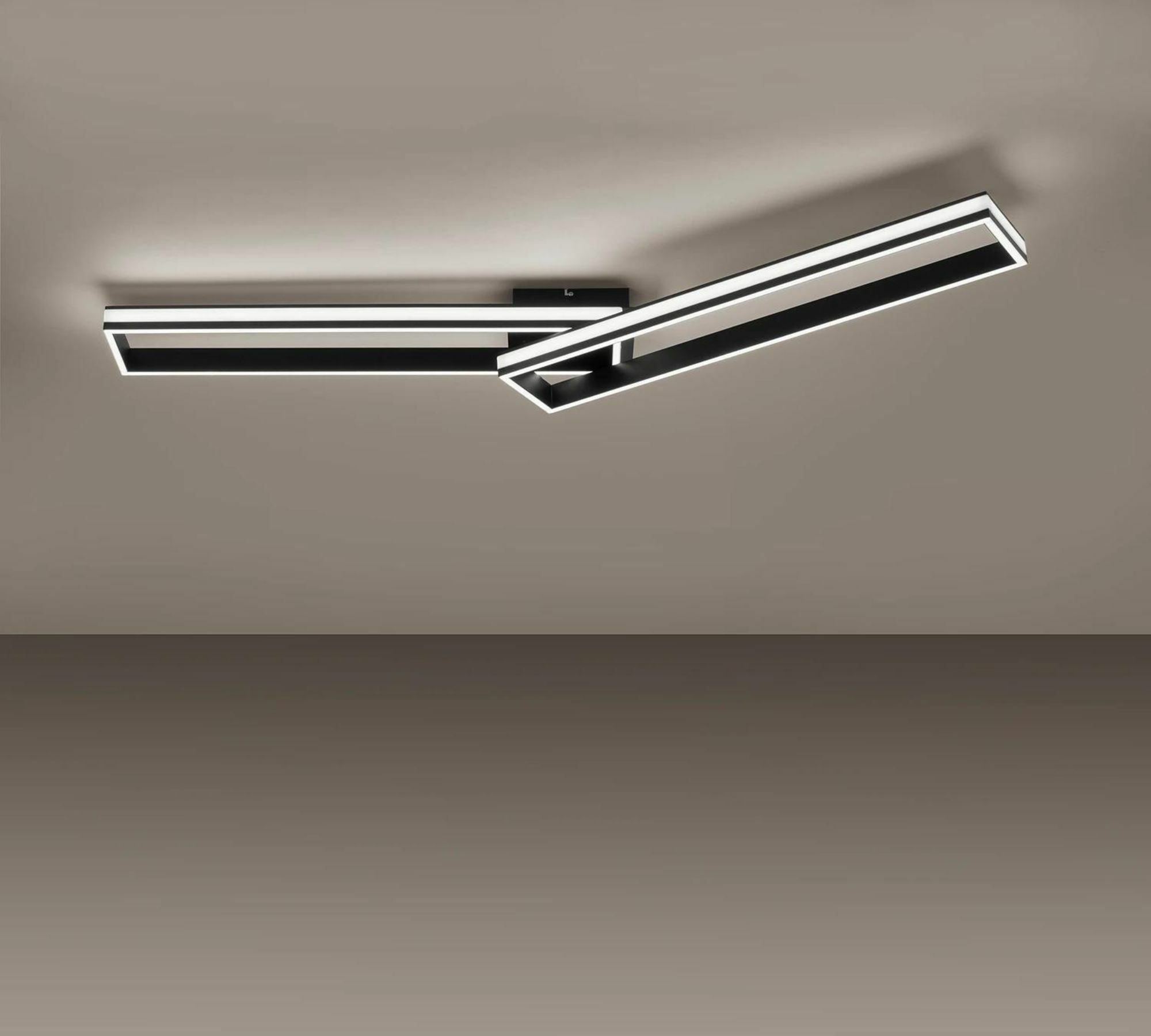 LED Deckenleuchte 2-flammig Kunststoff Metall Schwarz 4
