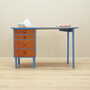 Vintage Schreibtisch Teakholz 1960er Jahre Blau 1