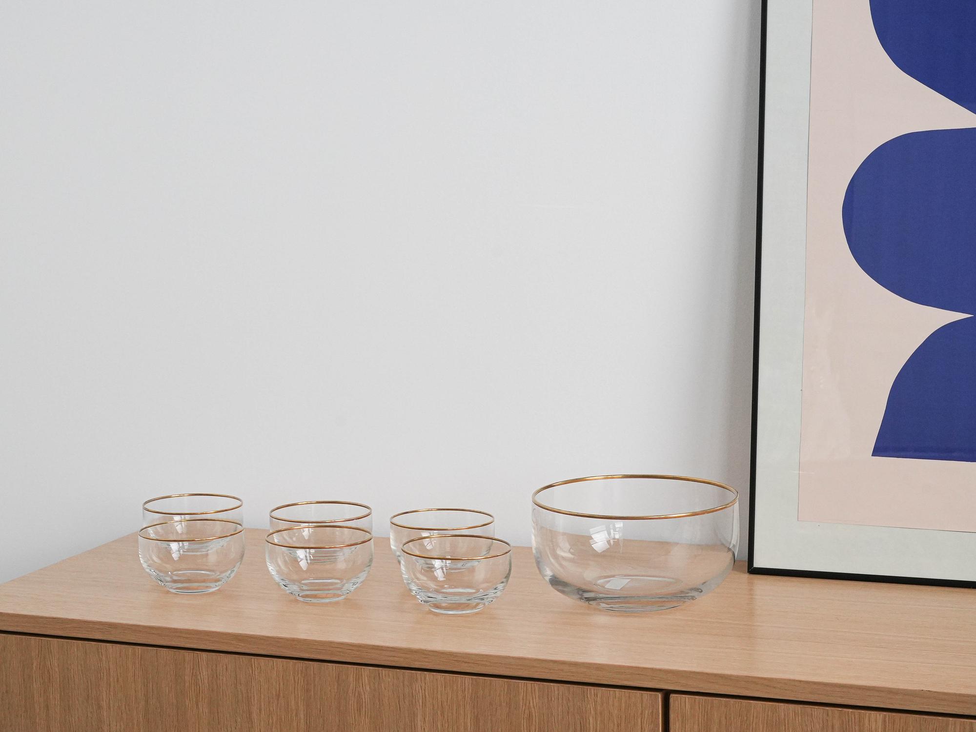 Glasservier-Set 1970er Jahre 1