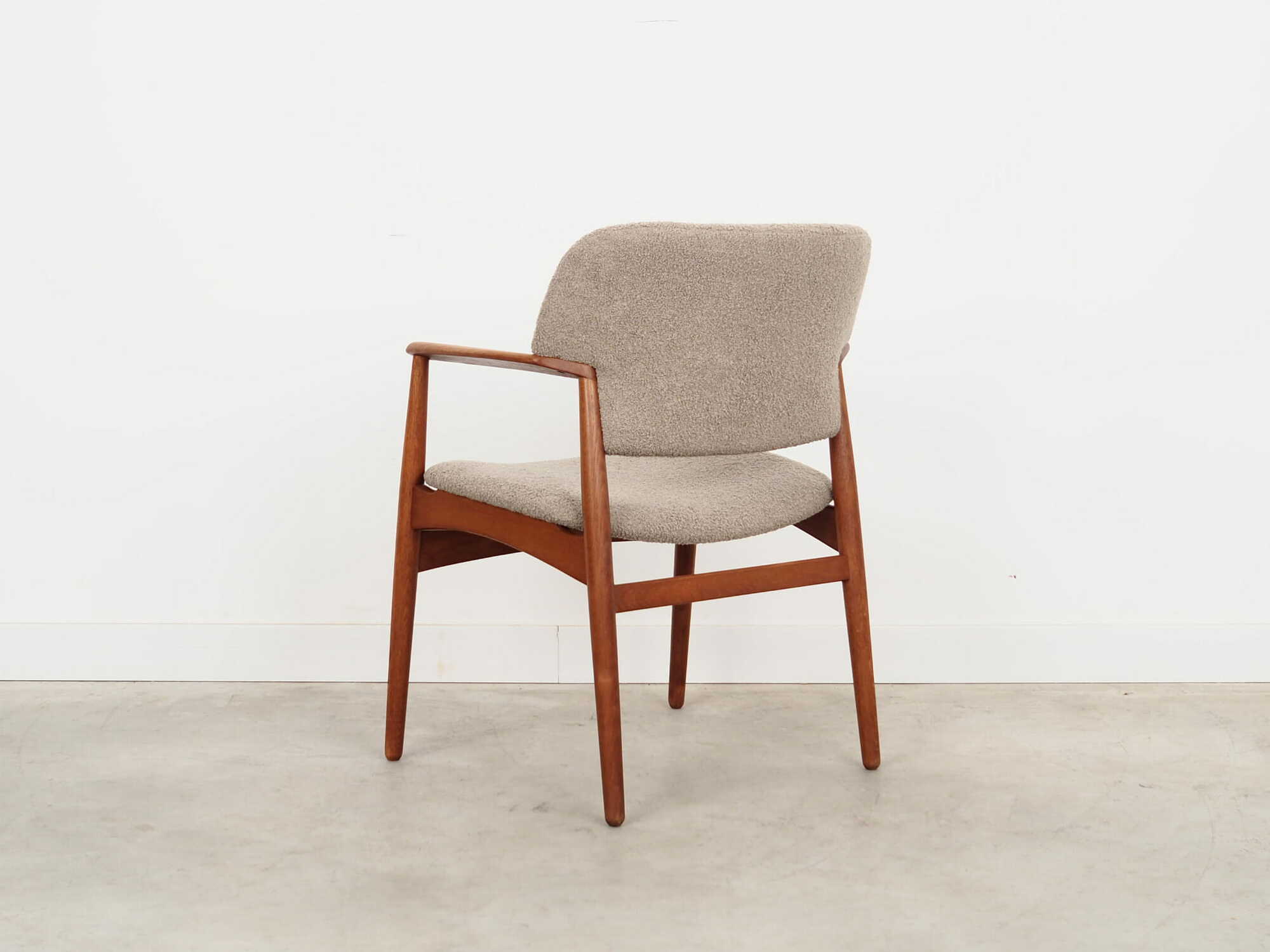 Vintage Chair Teak Wood Textile Grey 1960s 4