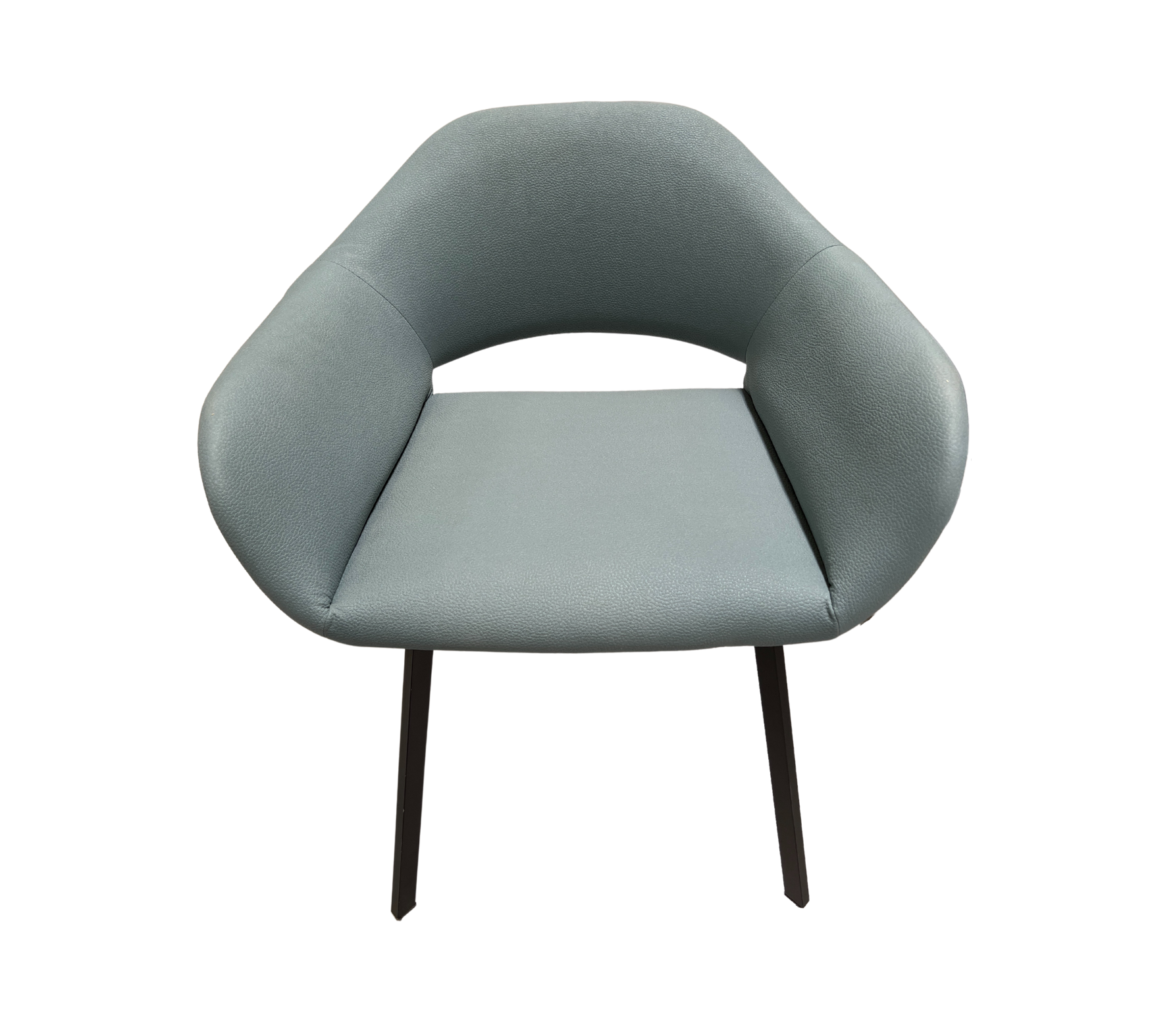 2x Esszimmerstuhl Kunstleder Holz Blau 1