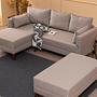 Bella Sofa Récamiere Links mit Hocker Creme 1