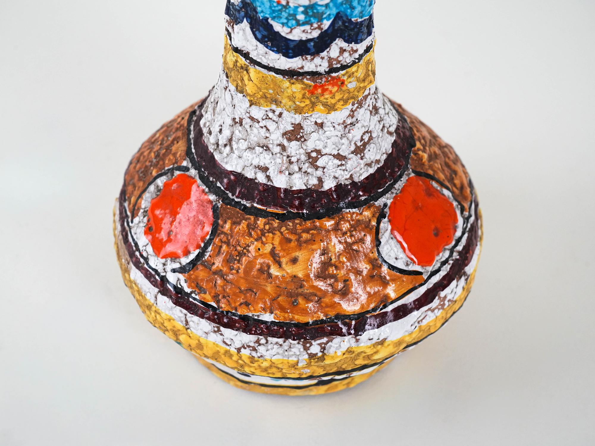 Keramikvase Mehrfarbig 1960er Jahre 5