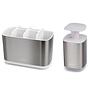 Bad Accessoire 2er Set Easy Store Edelstahl Silber Weiß 1
