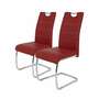 2x Freischwinger Kunstleder Metall Rot 0