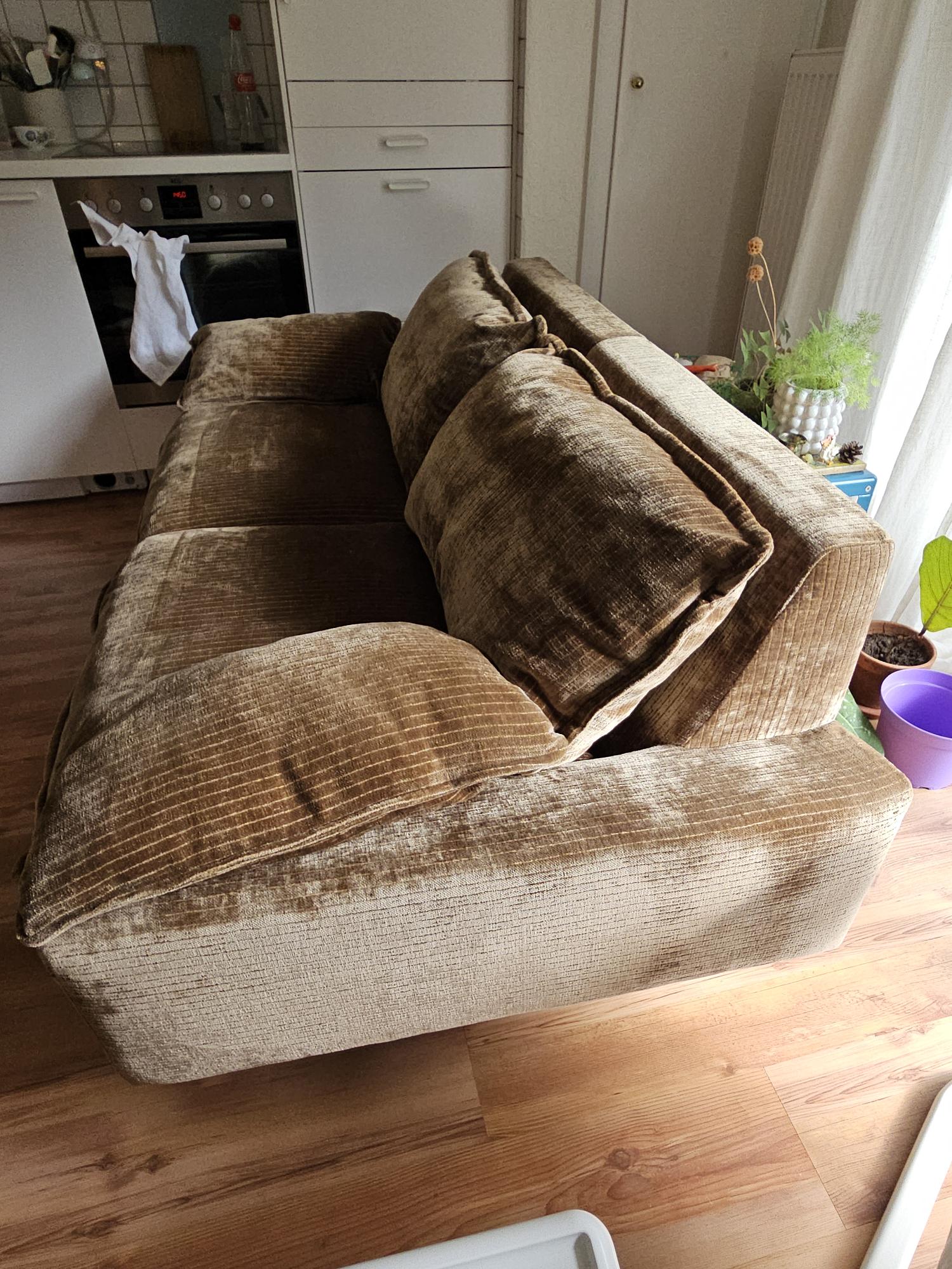 2-Sitzer Sofa Cordsamt Altgold 1