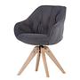 Swiveling Armchair EVATO Anthracite Light Oak 0