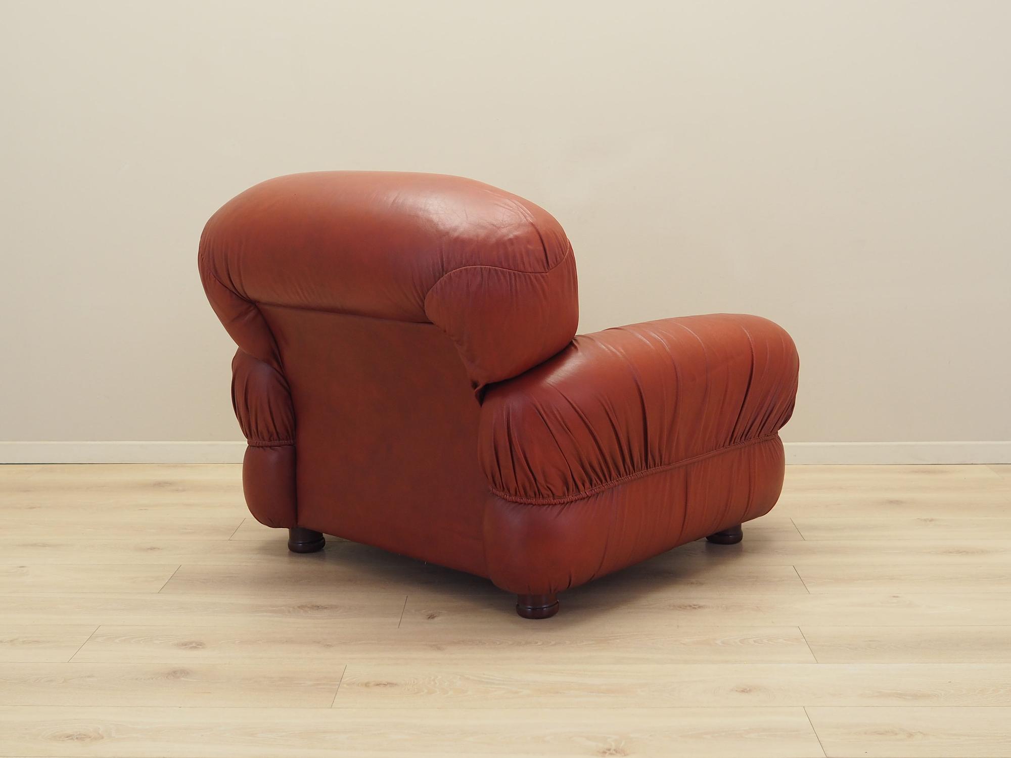 Sessel Leder Weinrot 1970er Jahre 7