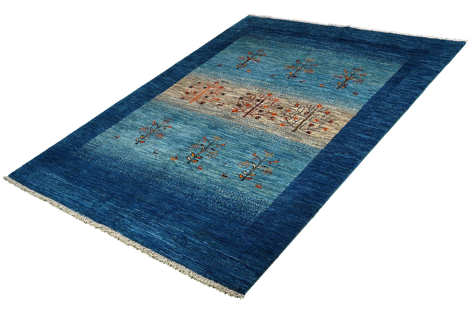 Rizbaf Gabbeh Carpet Wool Blue 3