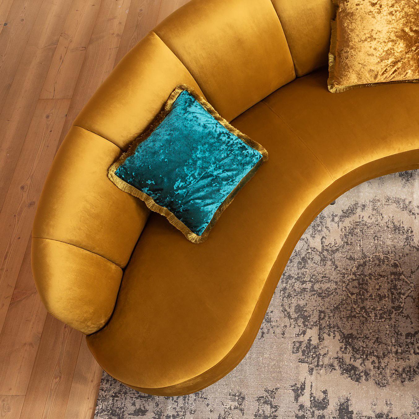 Cannes Decorative Cushion Petrol Blue 45x8x45cm 2