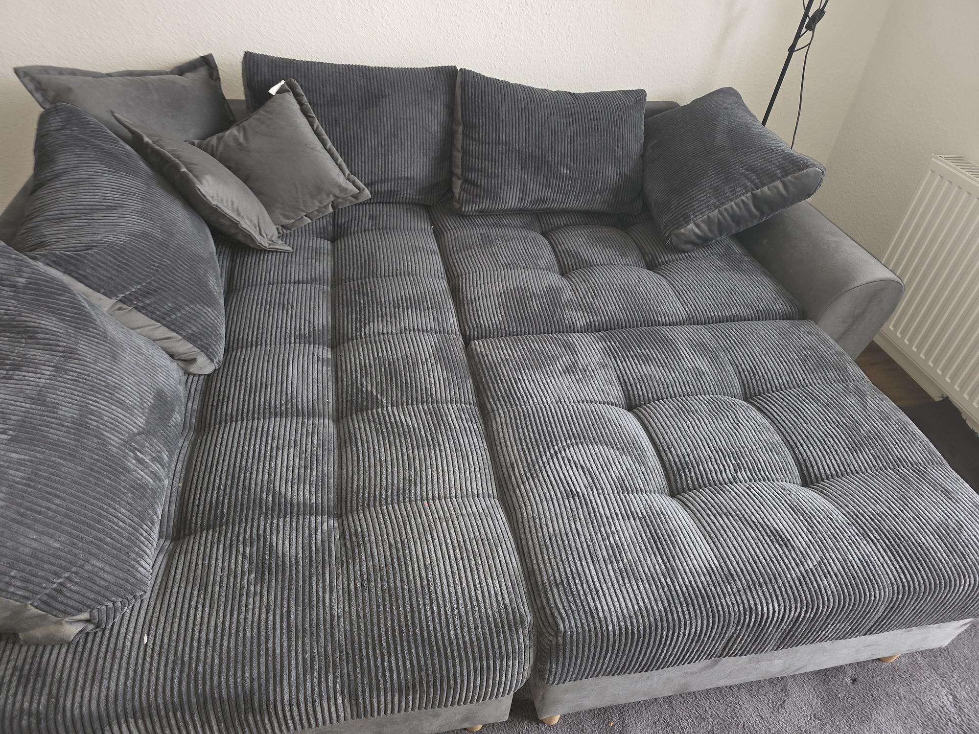 Corner sofa with stool Anthracite 1