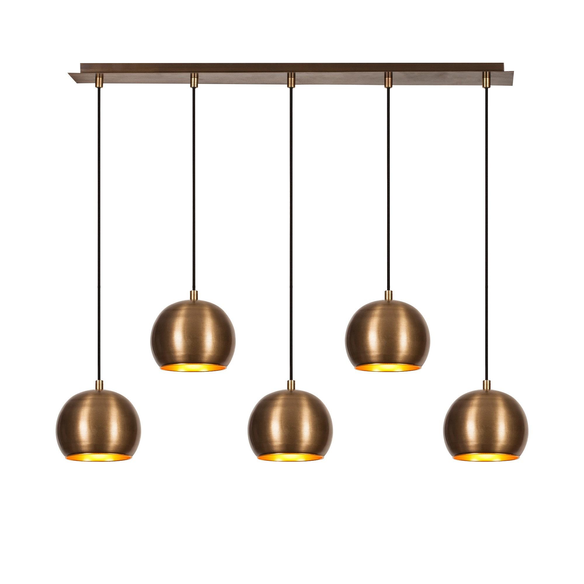5-Burner Sivani MR-1000 Pendant Lamp Iron Gold 2