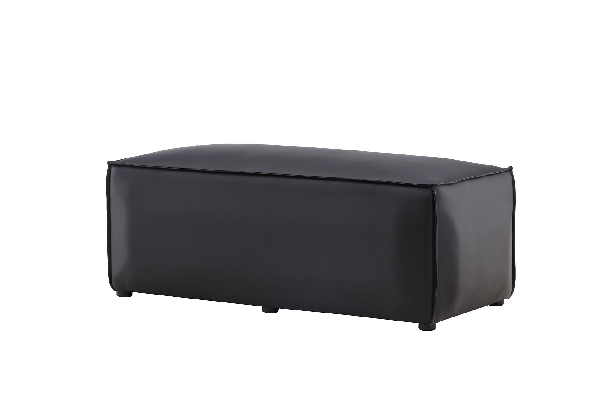 Palermo  Pouf  PU  Mattschwarz 1