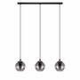 Pendant lamp 3-light clear glass steel 1