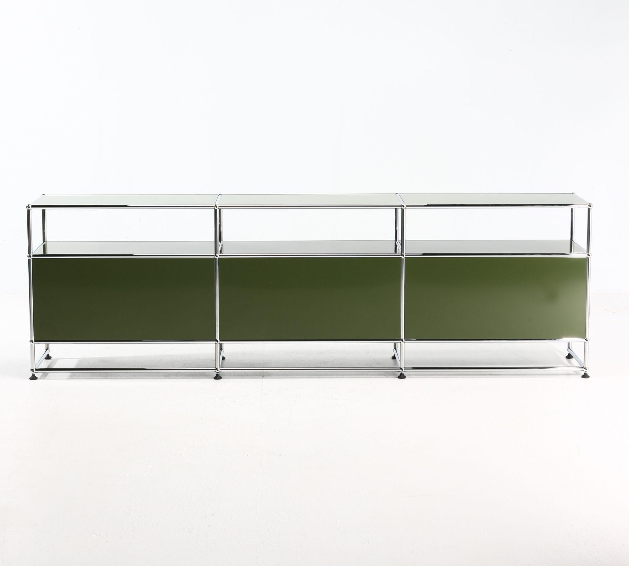 Sideboard 3x1 Mit 3 Klapptüren Olivgrün 2