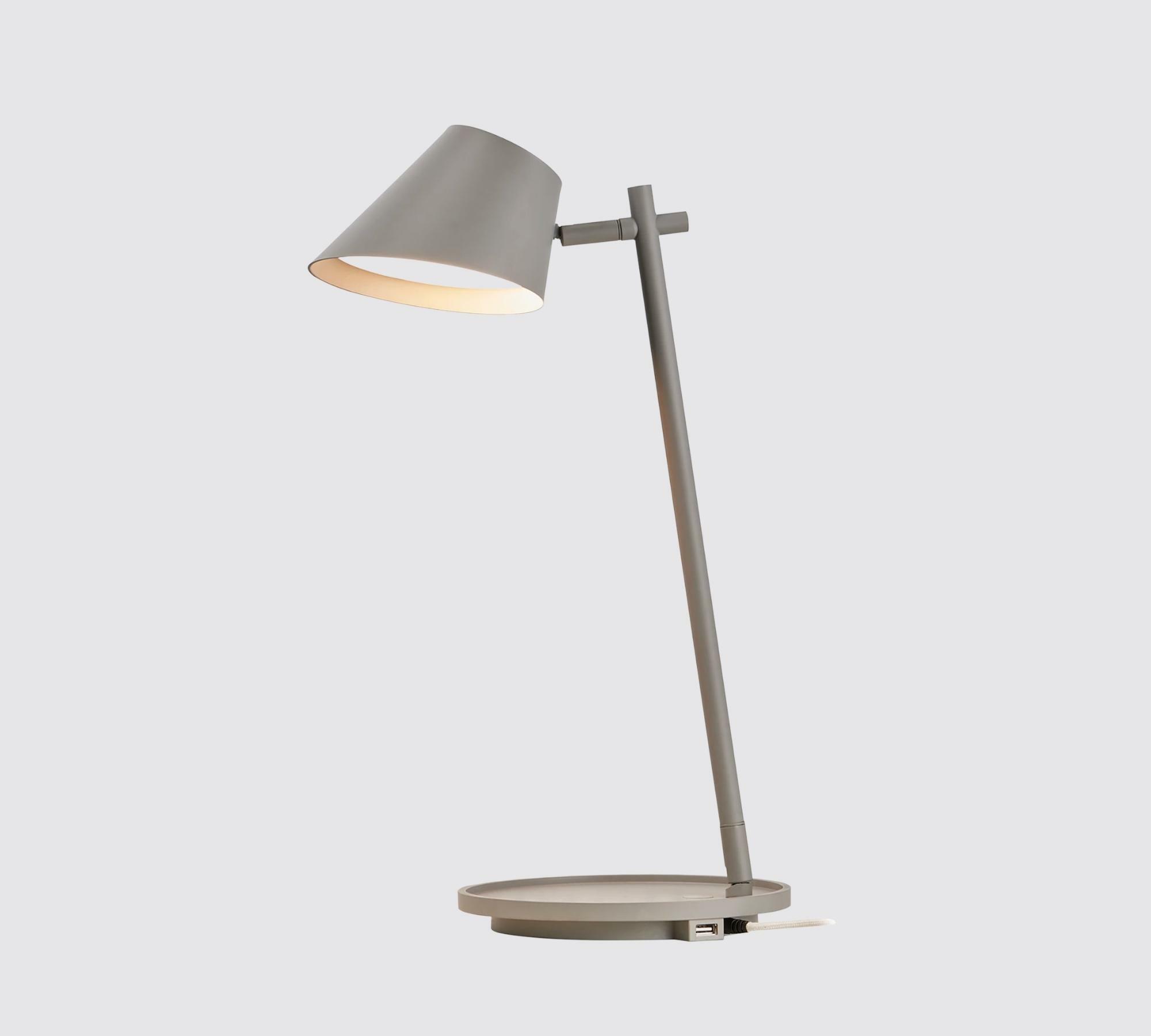 LED-Tischleuchte mit USB-Steckdose Grau 1