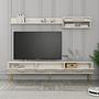 Lyon 2 TV cabinet wood veneer cream gold 2