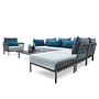 Caro Garten Lounge-Set Anthrazit Blau 2