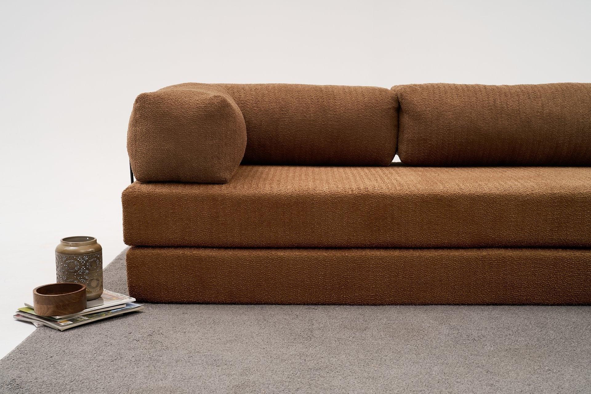 Comfort Schlafsofa Récamiere Rechts Braun 5