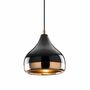 Pendelleuchte 1-flammig Glas Metall Schwarz Gold 0