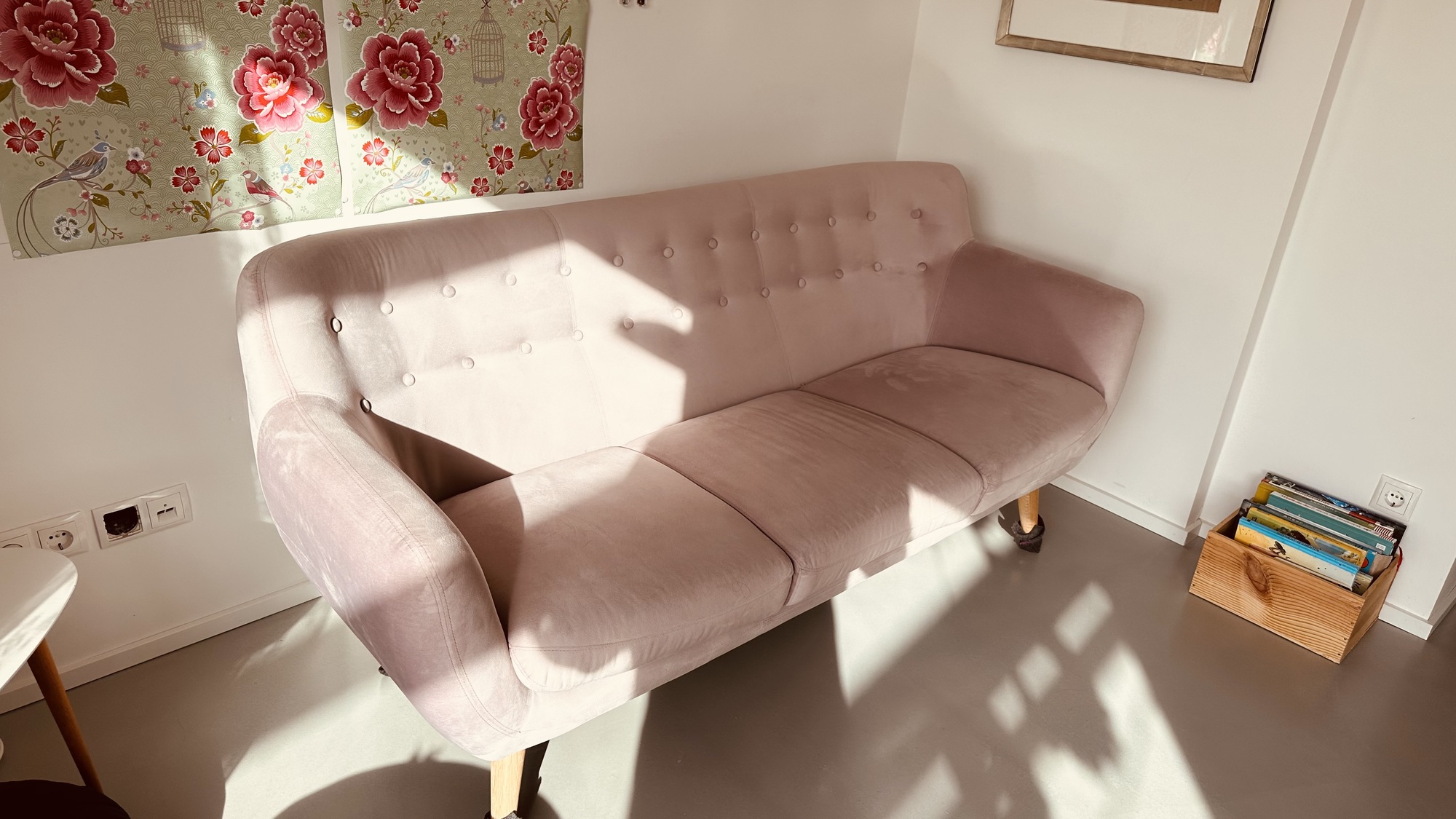 Anne Sofa 3-Sitzer Velour Lux Vintage Rosa 3