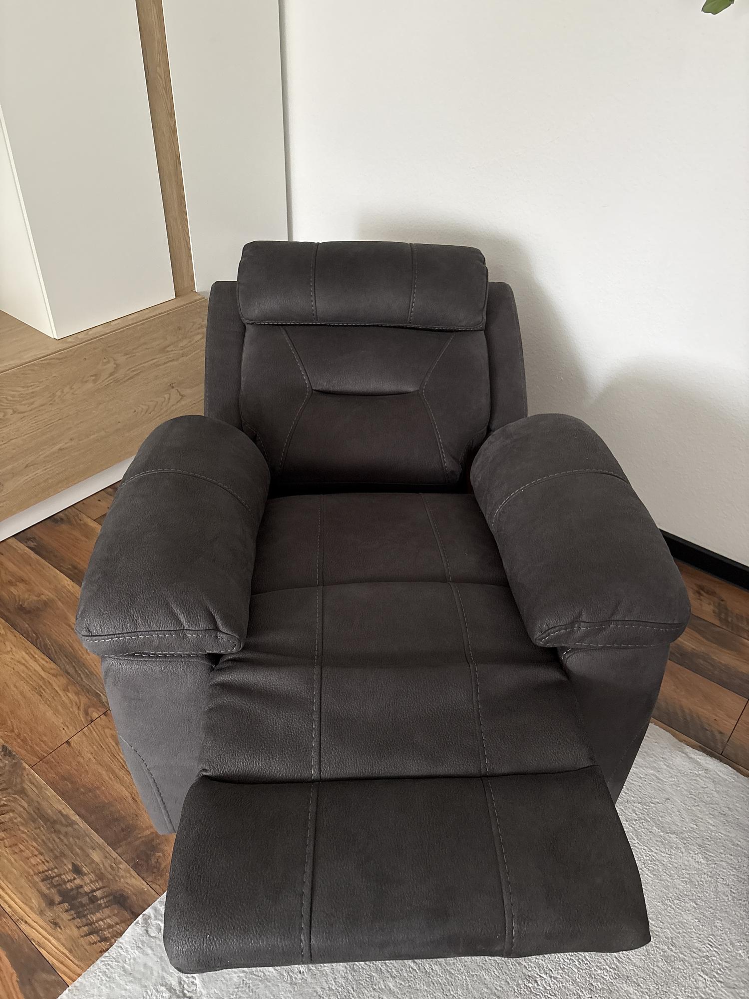 Armchair Reclining Function Grey 1