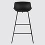 2x Bar stools Black Plastic Steel 3