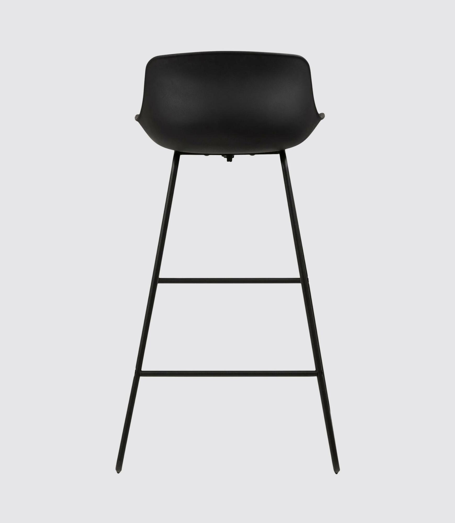 2x Bar stools Black Plastic Steel 3