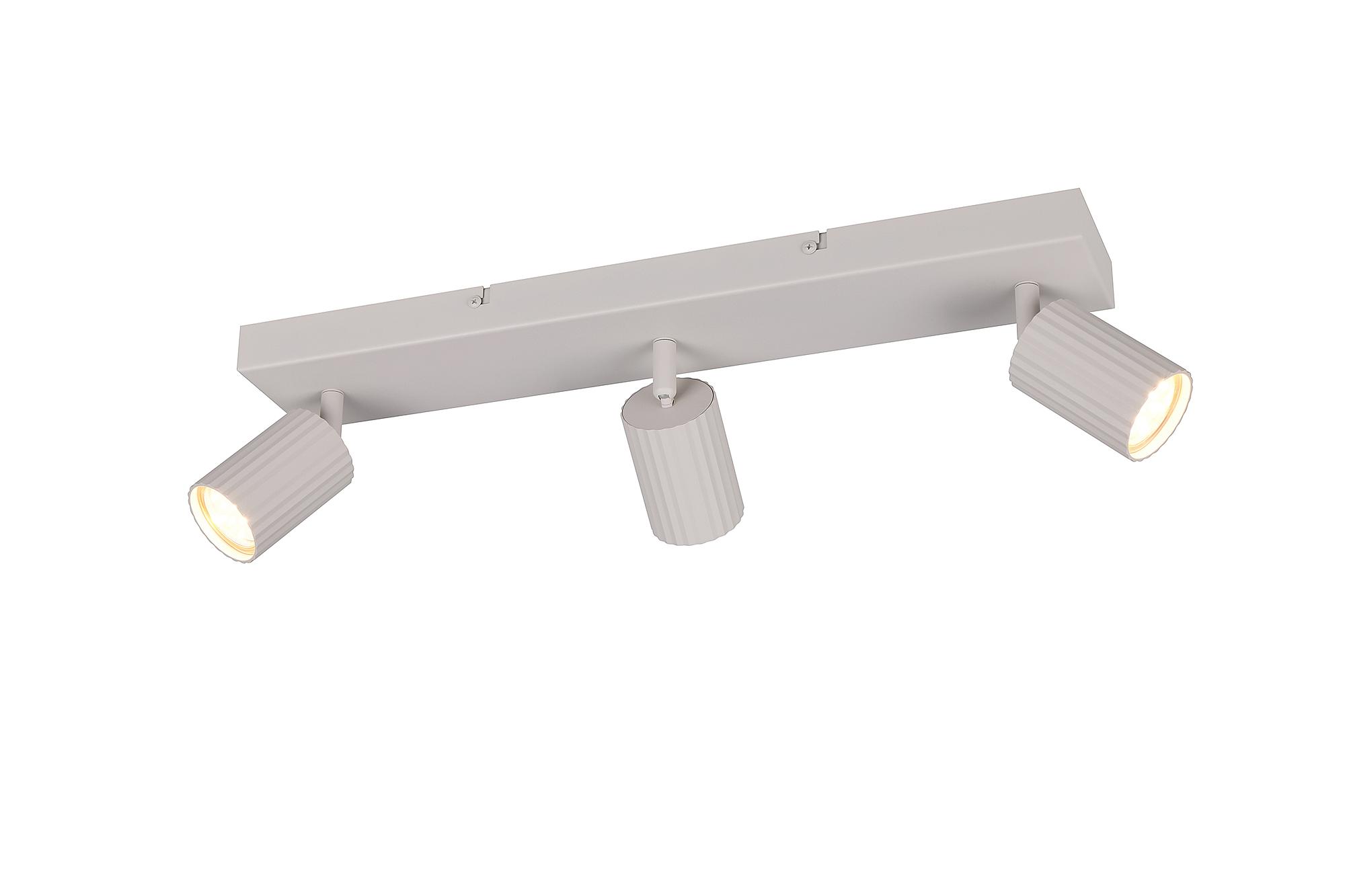 3-Flammig Soka Deckenleuchte Rechteckig Eisen Grau 2