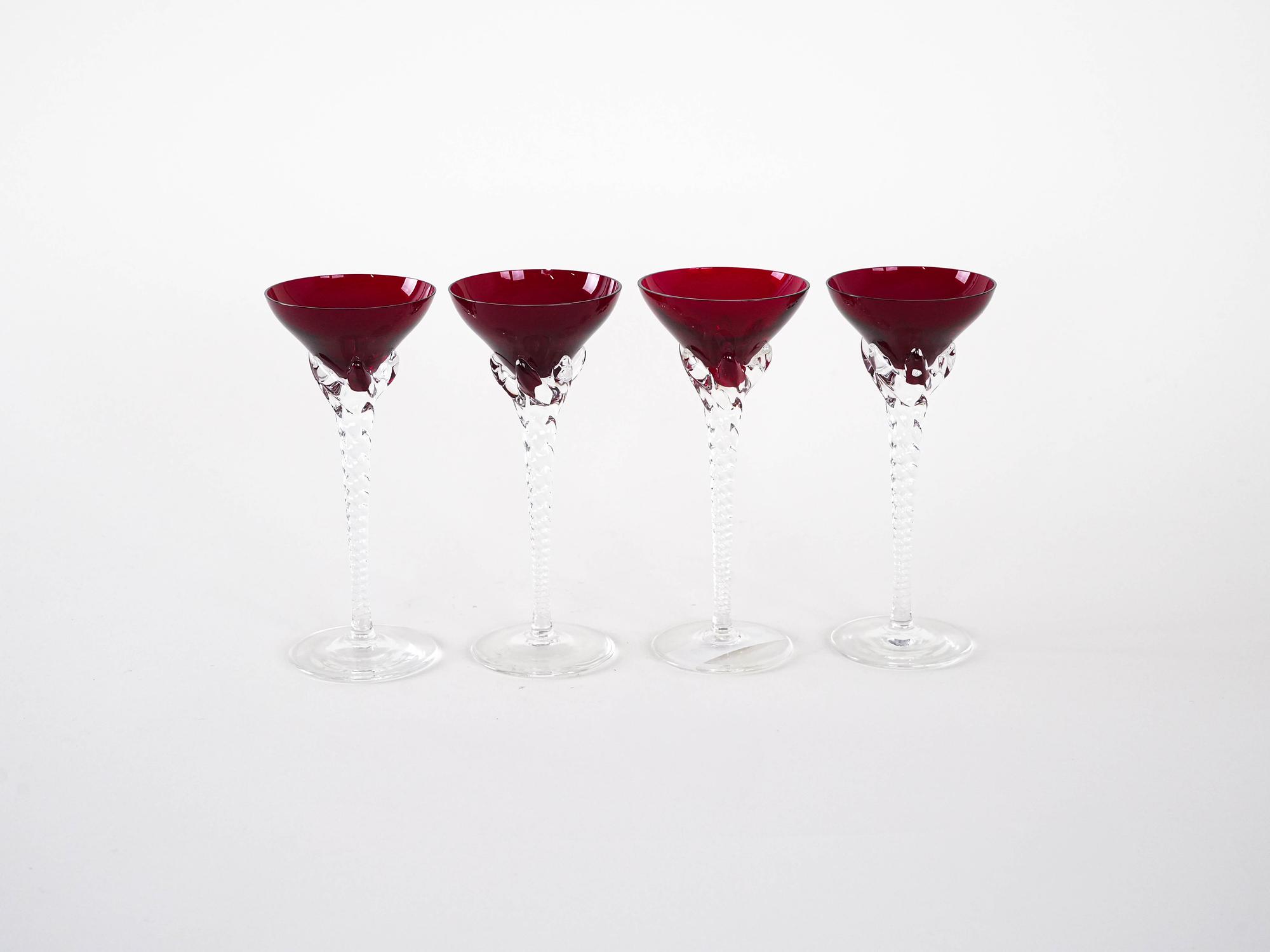 4x bicchieri rosso rubino 3
