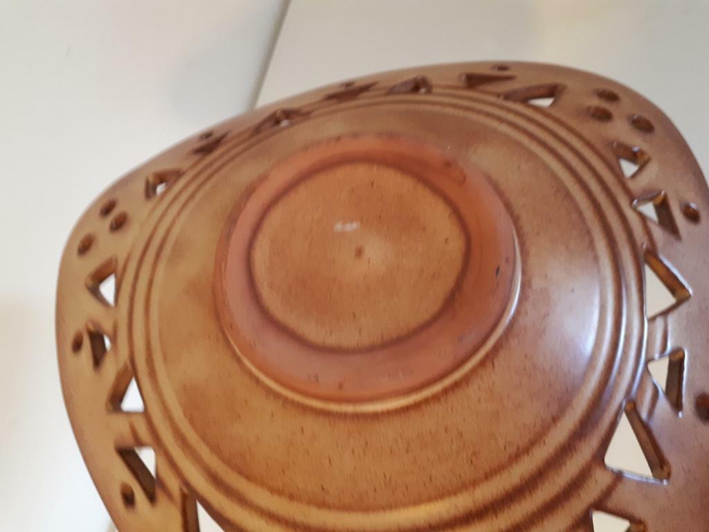 Vintage Schale Keramik Braun 1970er Jahre 3