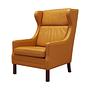 Armlehnsessel Leder Orange 1970er Jahre 0
