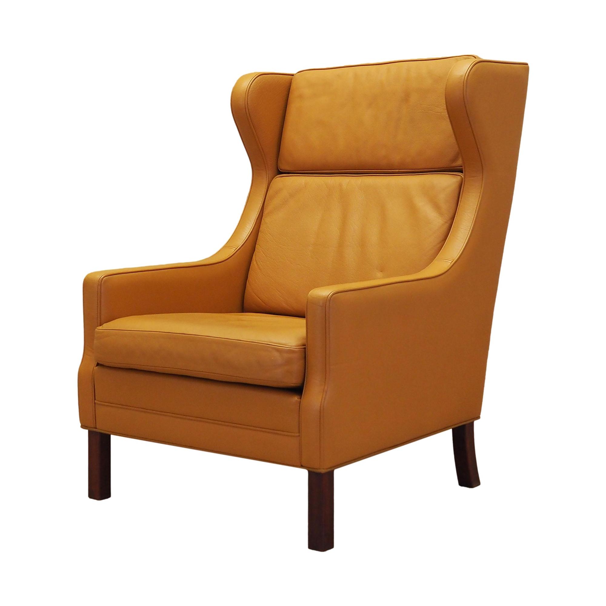 Armlehnsessel Leder Orange 1970er Jahre 0