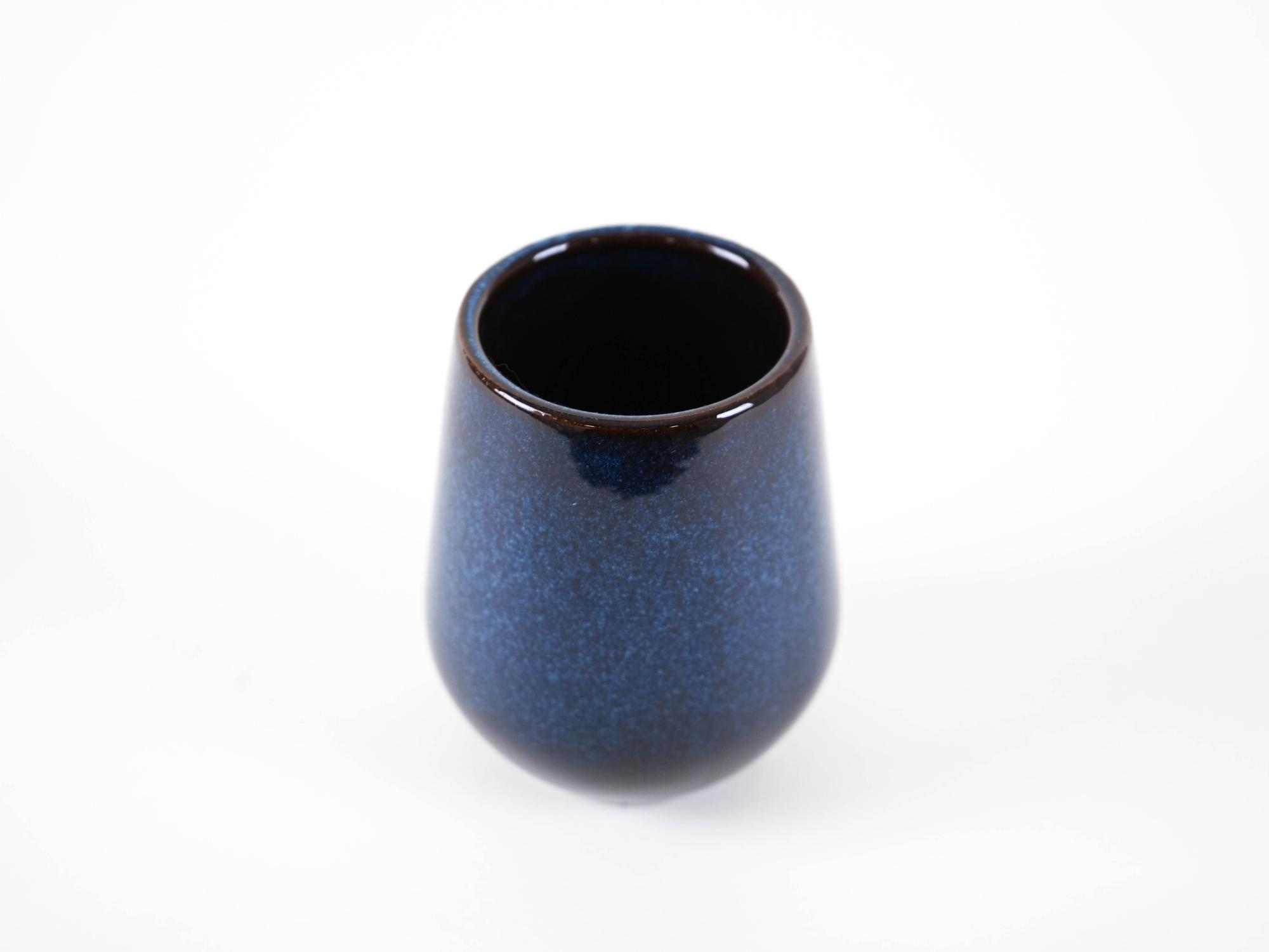  Keramikvase Marineblaue 1970er Jahre 4
